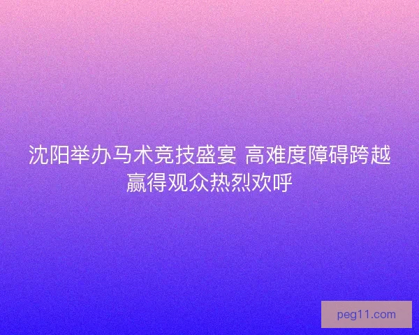 沈阳举办马术竞技盛宴 高难度障碍跨越赢得观众热烈欢呼