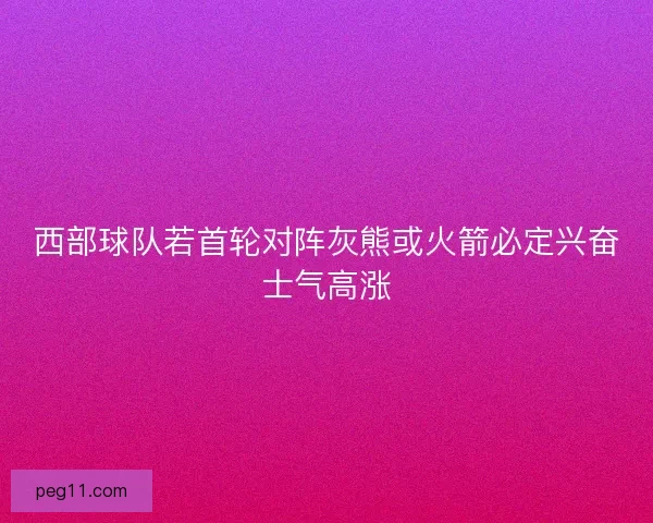西部球队若首轮对阵灰熊或火箭必定兴奋士气高涨