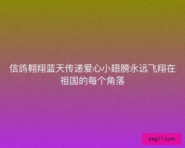 信鸽翱翔蓝天传递爱心小翅膀永远飞翔在祖国的每个角落